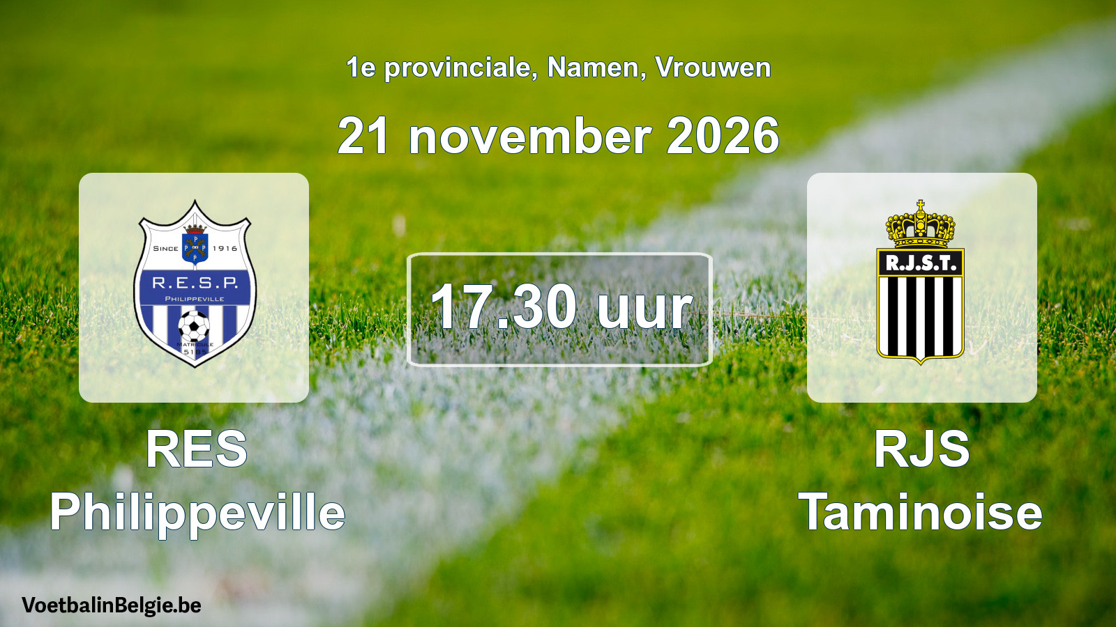 Geplande wedstrijd vrouwenvoetbal: RES Philippeville - RJS Taminoise (21 november 2026)