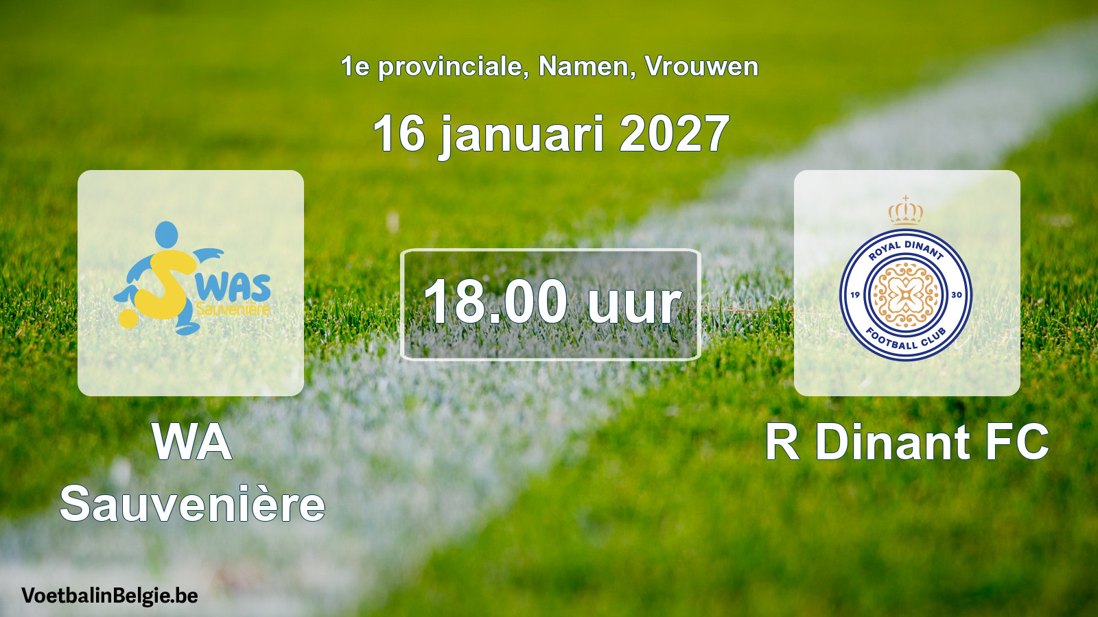 Geplande wedstrijd vrouwenvoetbal: WA Sauvenière - R Dinant FC (16 januari 2027)