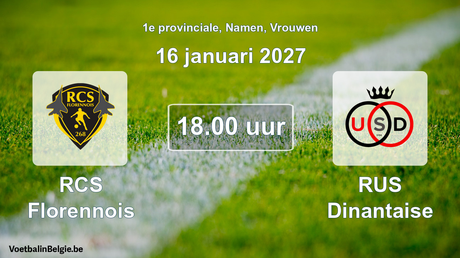 Geplande wedstrijd vrouwenvoetbal: RCS Florennois - RUS Dinantaise (16 januari 2027)