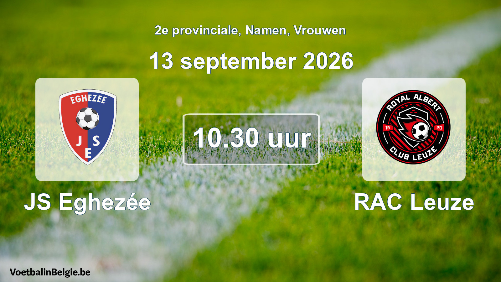 Geplande wedstrijd vrouwenvoetbal: JS Eghezée - RAC Leuze (13 september 2026)