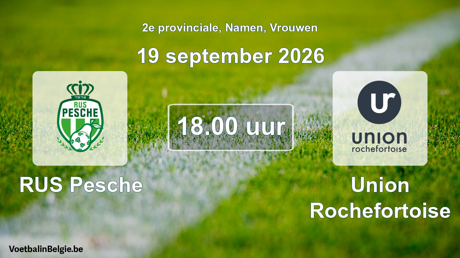 Geplande wedstrijd vrouwenvoetbal: RUS Pesche - Union Rochefortoise (19 september 2026)