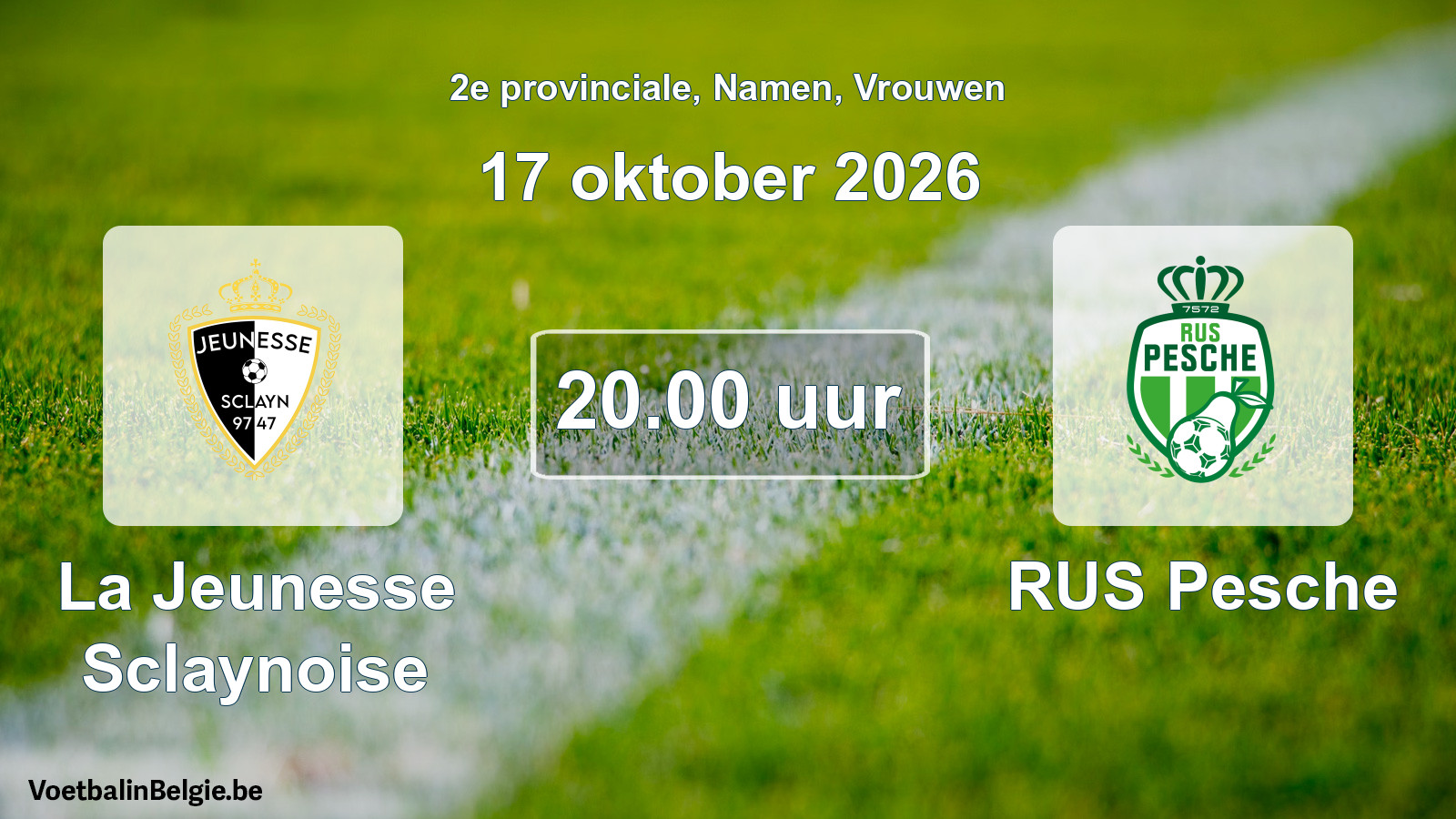 Geplande wedstrijd vrouwenvoetbal: La Jeunesse Sclaynoise - RUS Pesche (17 oktober 2026)