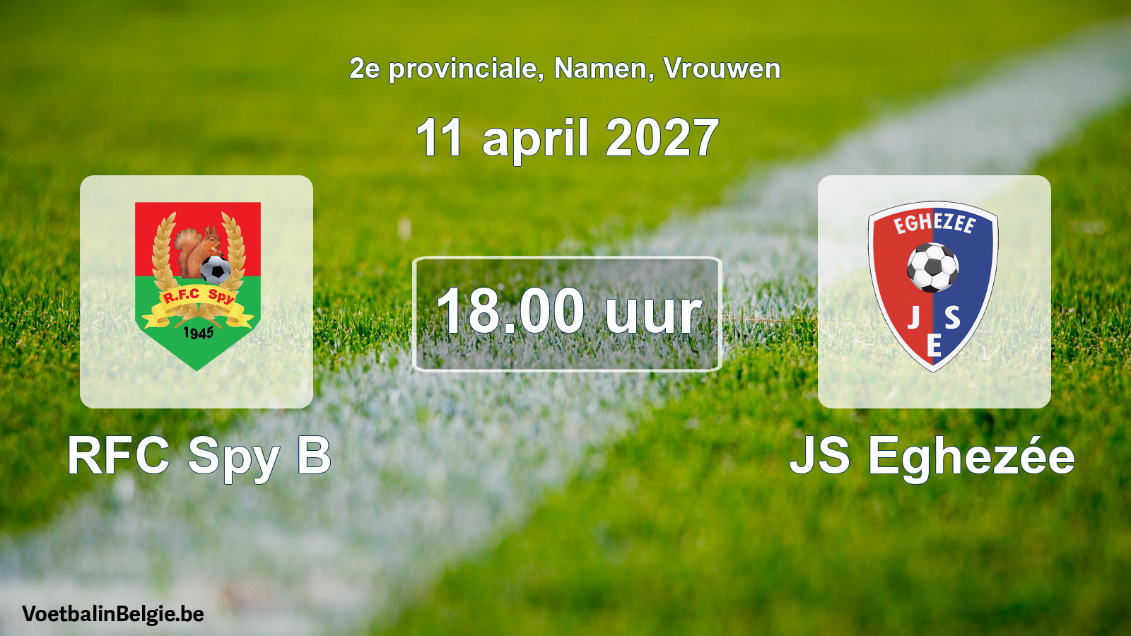 Geplande wedstrijd vrouwenvoetbal: RFC Spy B - JS Eghezée (11 april 2027)