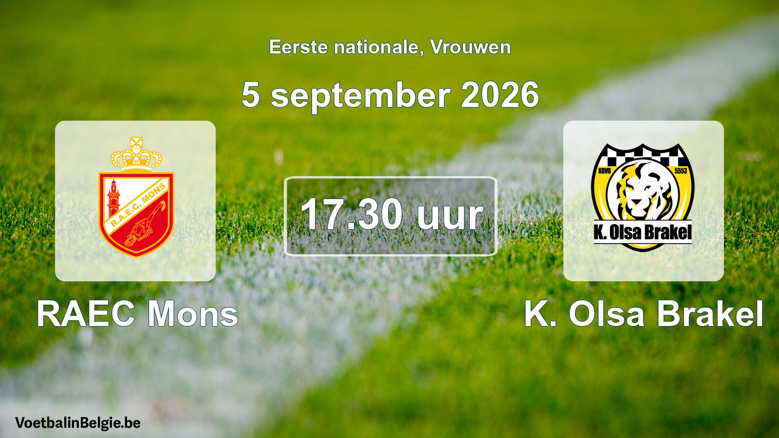 Match prévu football femmes: RAEC Mons - K. Olsa Brakel (5 septembre 2026)
