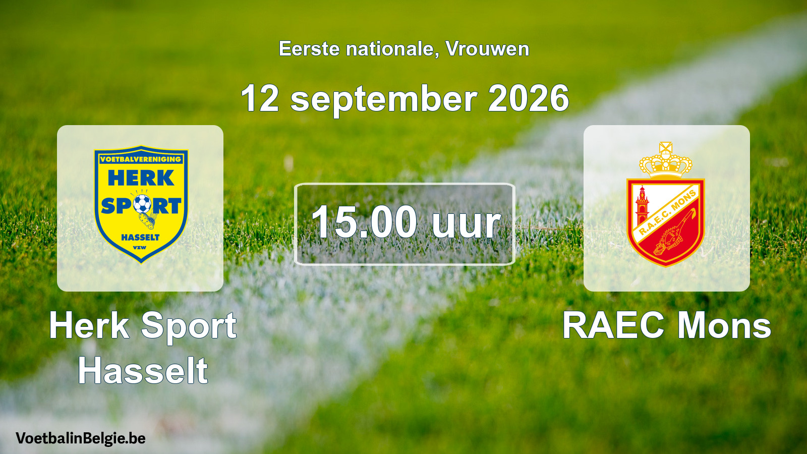 Scheduled match women football: Herk Sport Hasselt - RAEC Mons (12 September 2026)