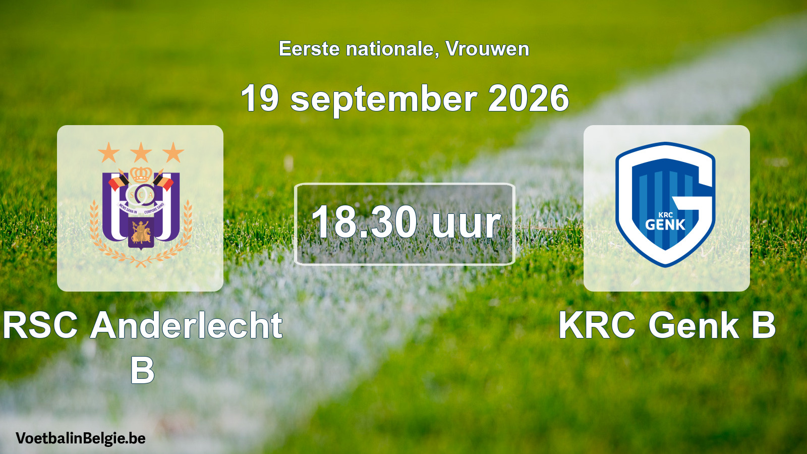 Scheduled match women football: RSC Anderlecht B - KRC Genk B (19 September 2026)