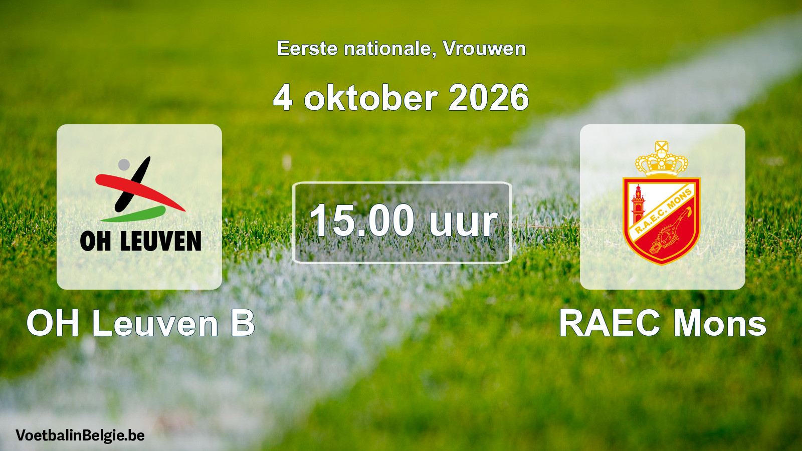 Match prévu football femmes: OH Leuven B - RAEC Mons (4 octobre 2026)