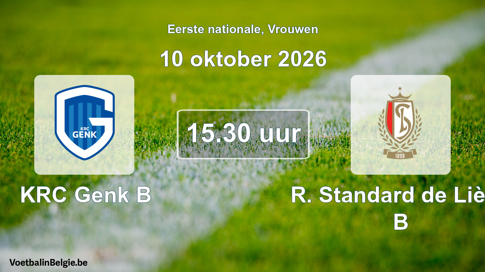 Match prévu football femmes: KRC Genk B - R. Standard de Liège B (10 octobre 2026)