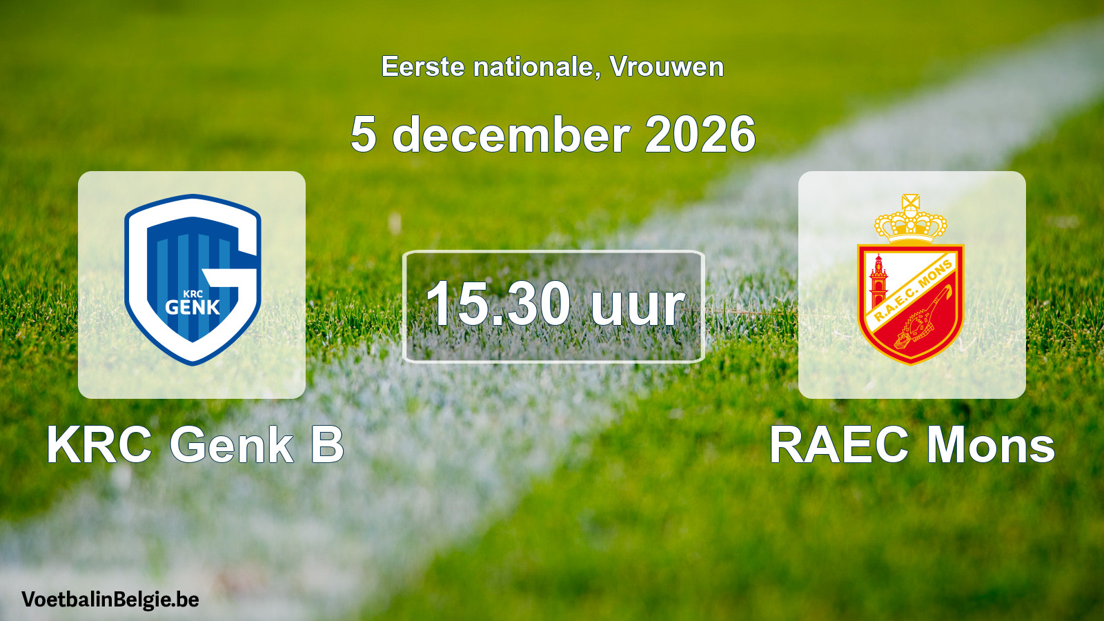 Match prévu football femmes: KRC Genk B - RAEC Mons (5 décembre 2026)