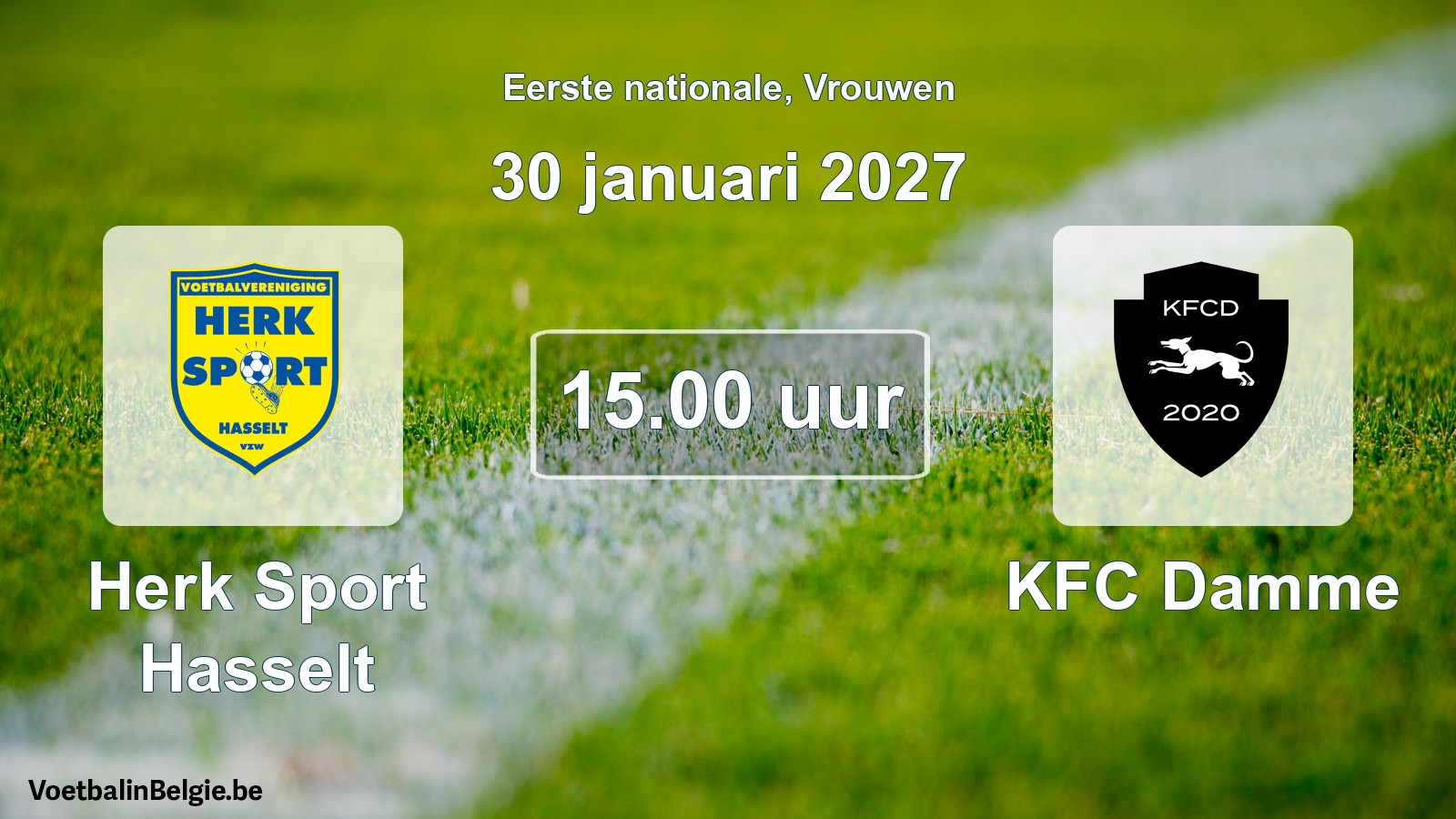 Scheduled match women football: Herk Sport Hasselt - KFC Damme (30 January 2027)