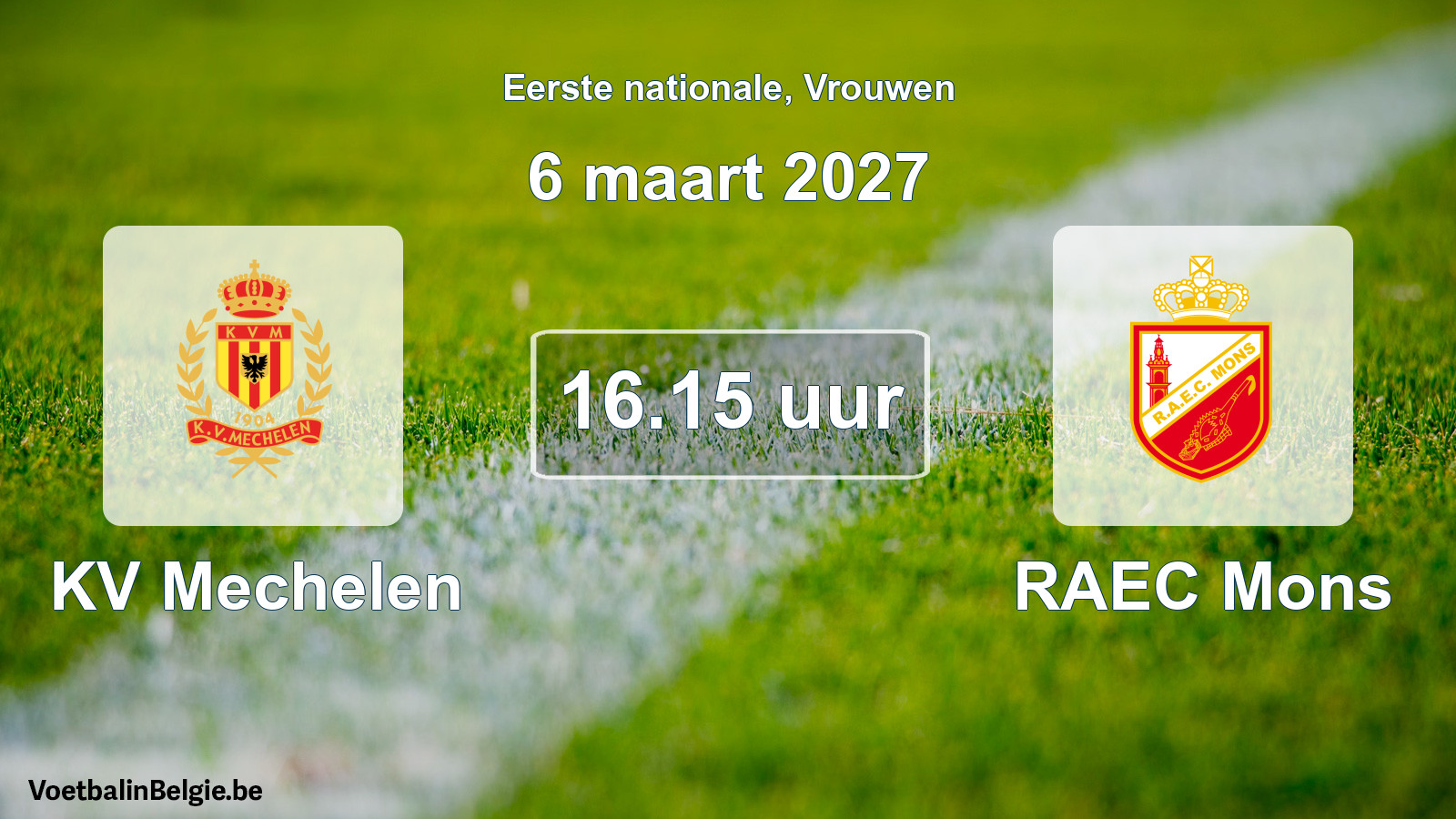 Match prévu football femmes: KV Mechelen - RAEC Mons (6 mars 2027)