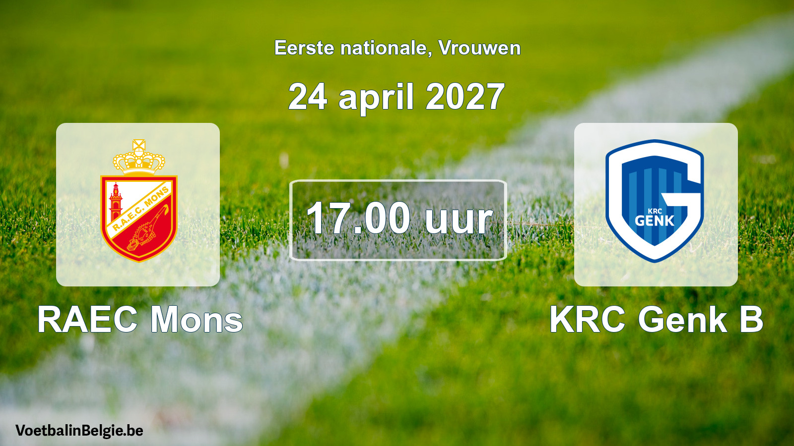 Match prévu football femmes: RAEC Mons - KRC Genk B (24 avril 2027)