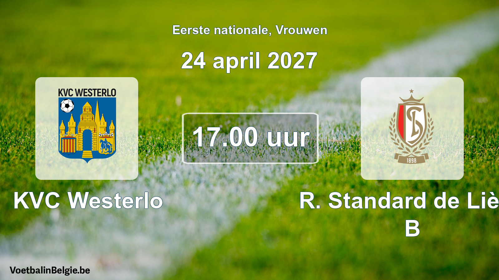 Scheduled match women football: KVC Westerlo - R. Standard de Liège B (24 April 2027)