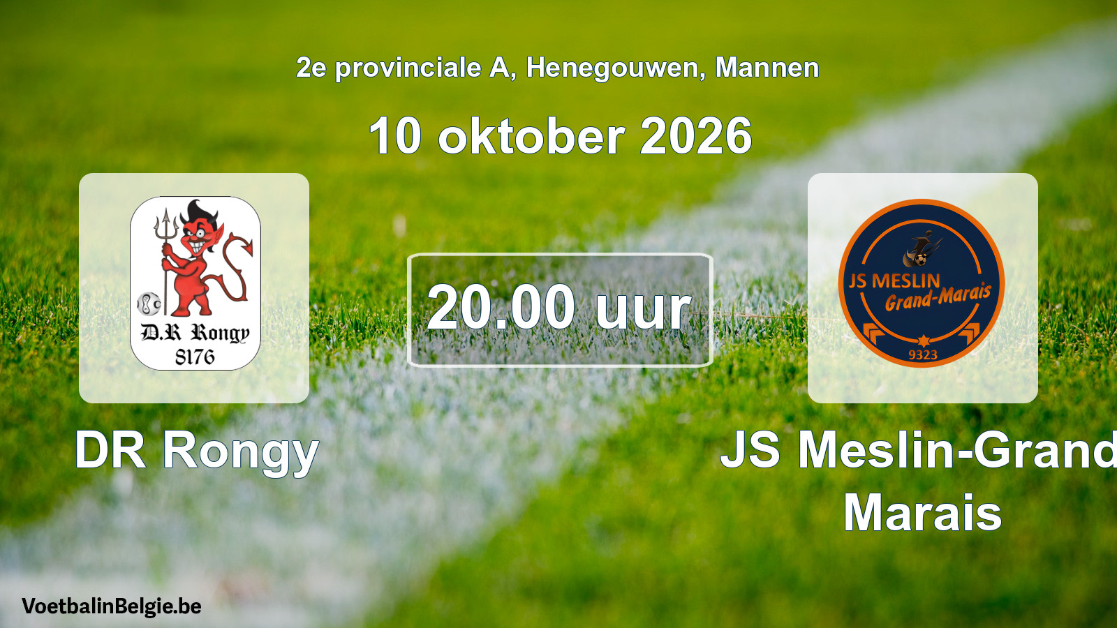 Geplande wedstrijd mannenvoetbal: DR Rongy - JS Meslin-Grand Marais (10 oktober 2026)