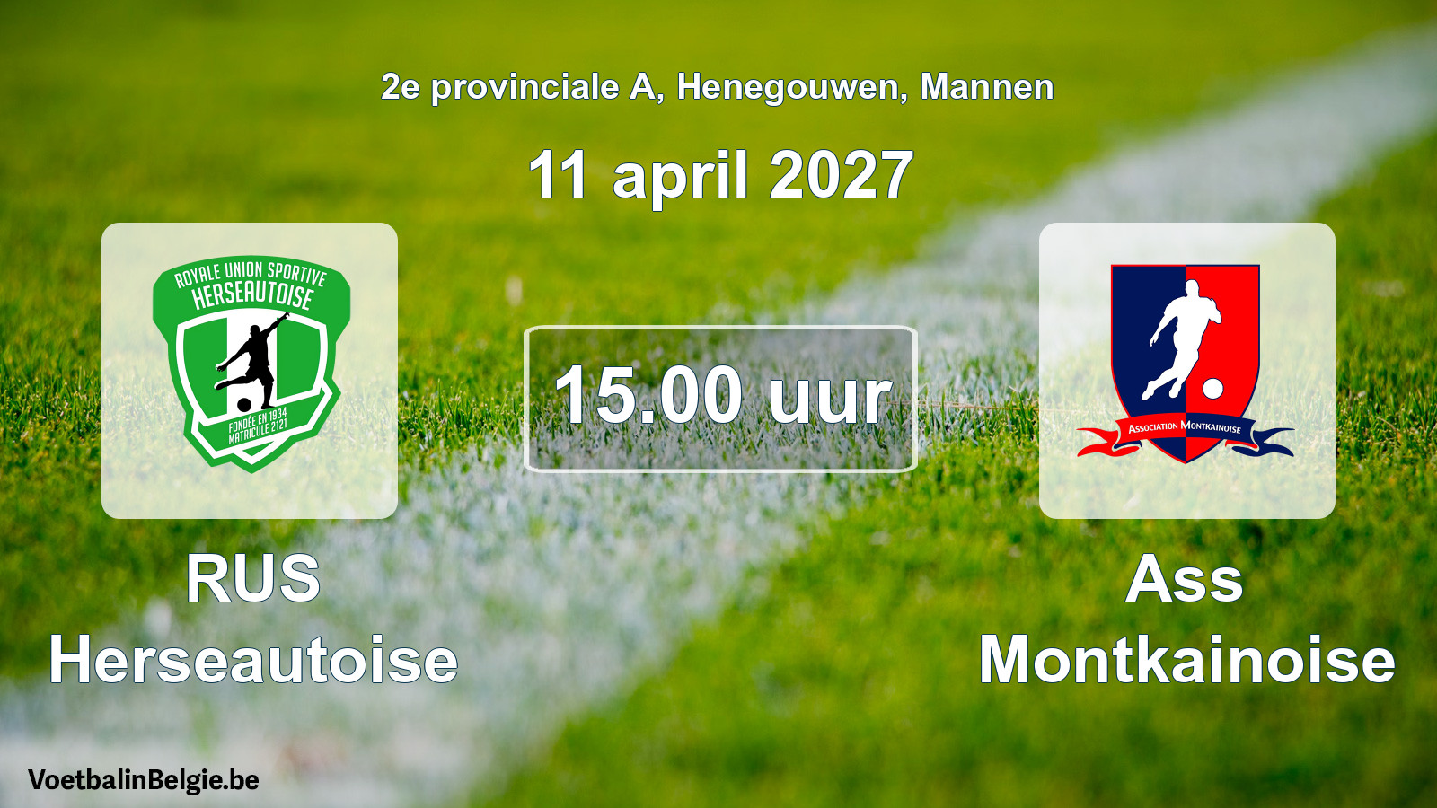 Geplande wedstrijd mannenvoetbal: RUS Herseautoise - Ass Montkainoise (11 april 2027)