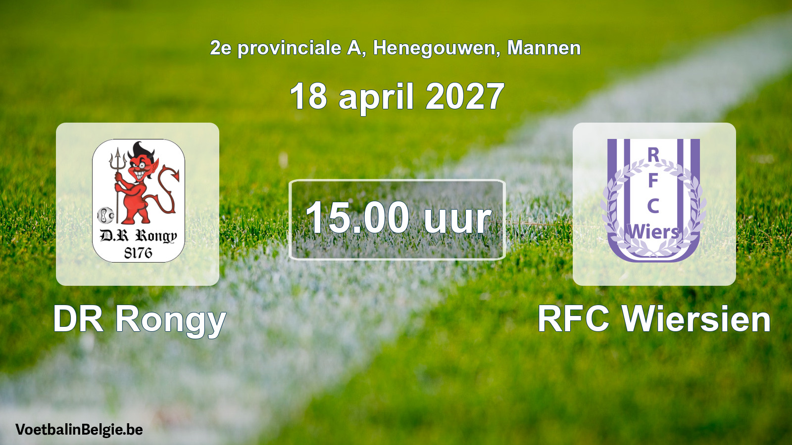 Geplande wedstrijd mannenvoetbal: DR Rongy - RFC Wiersien (18 april 2027)