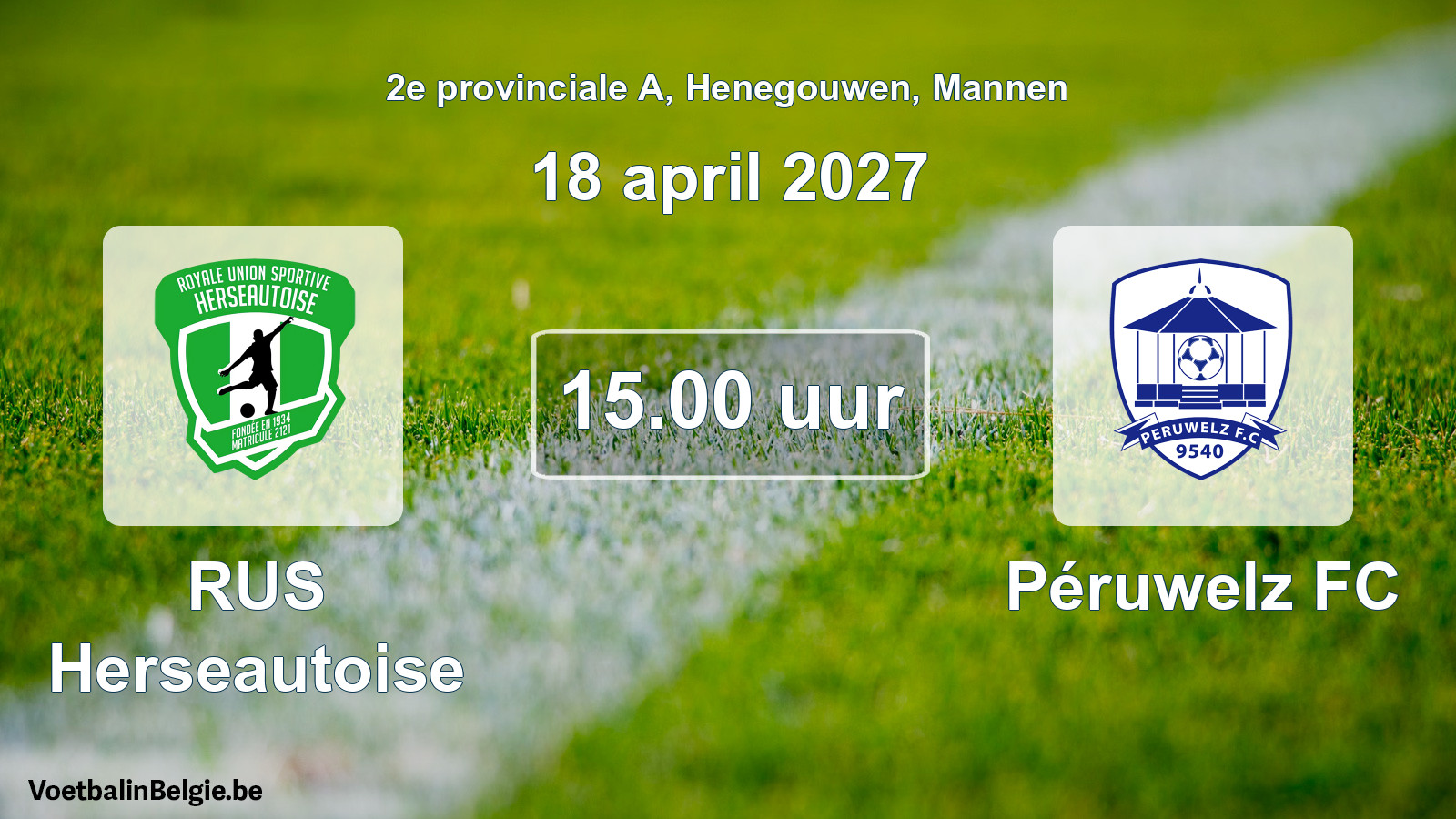 Geplande wedstrijd mannenvoetbal: RUS Herseautoise - Péruwelz FC (18 april 2027)