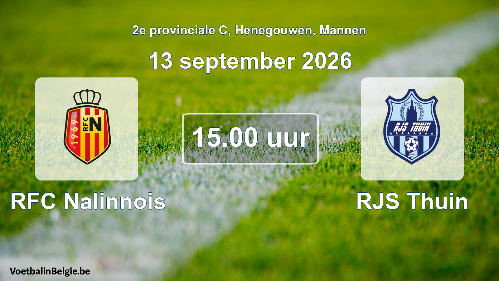 Geplande wedstrijd mannenvoetbal: RFC Nalinnois - RJS Thuin (13 september 2026)