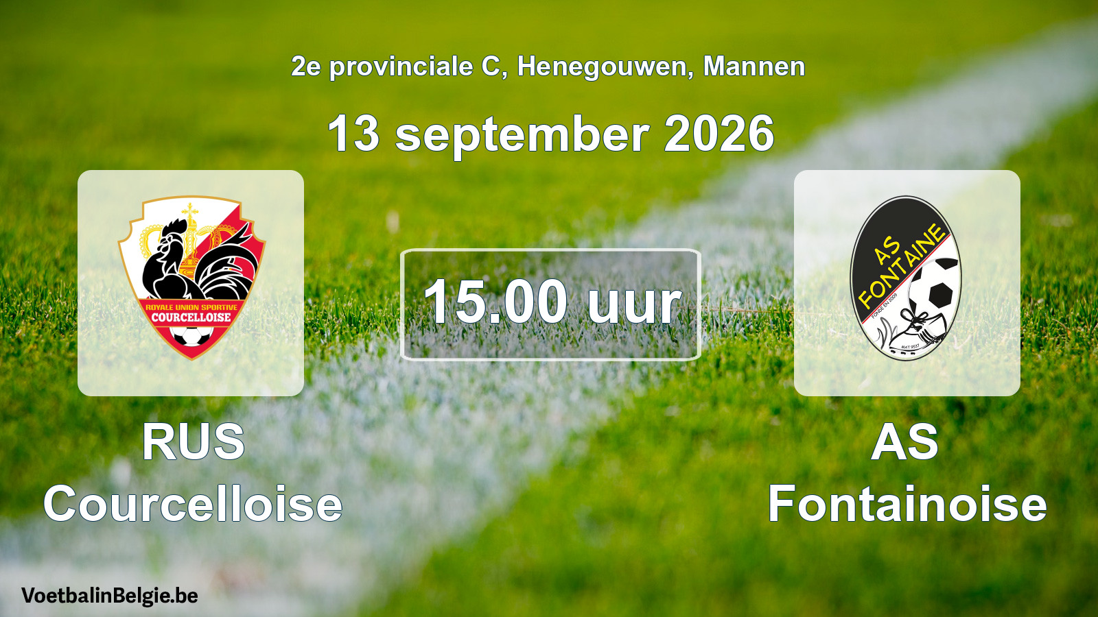 Match prévu football hommes: RUS Courcelloise - AS Fontainoise (13 septembre 2026)