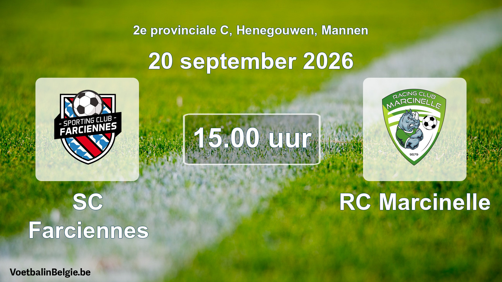 Geplande wedstrijd mannenvoetbal: SC Farciennes - RC Marcinelle (20 september 2026)