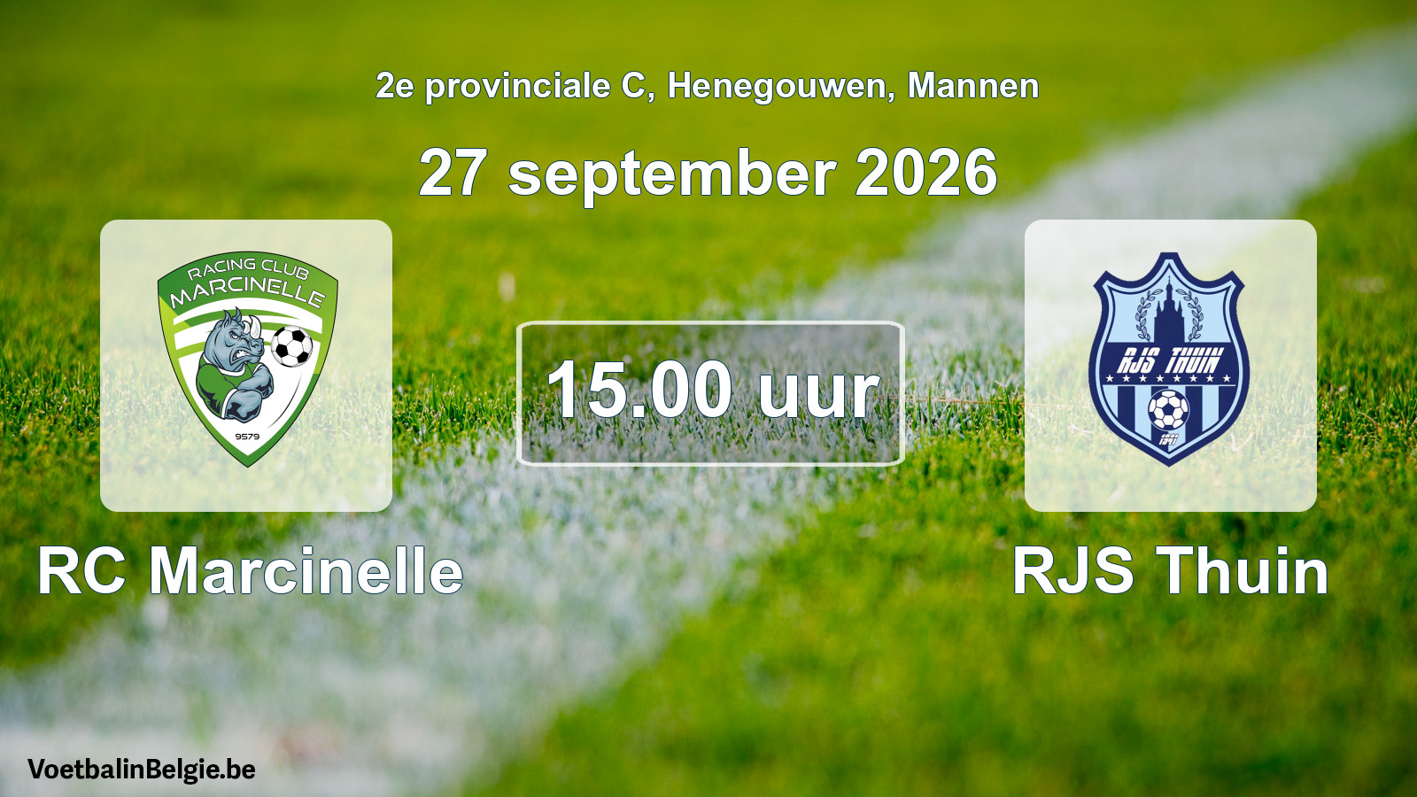 Scheduled match men football: RC Marcinelle - RJS Thuin (27 September 2026)