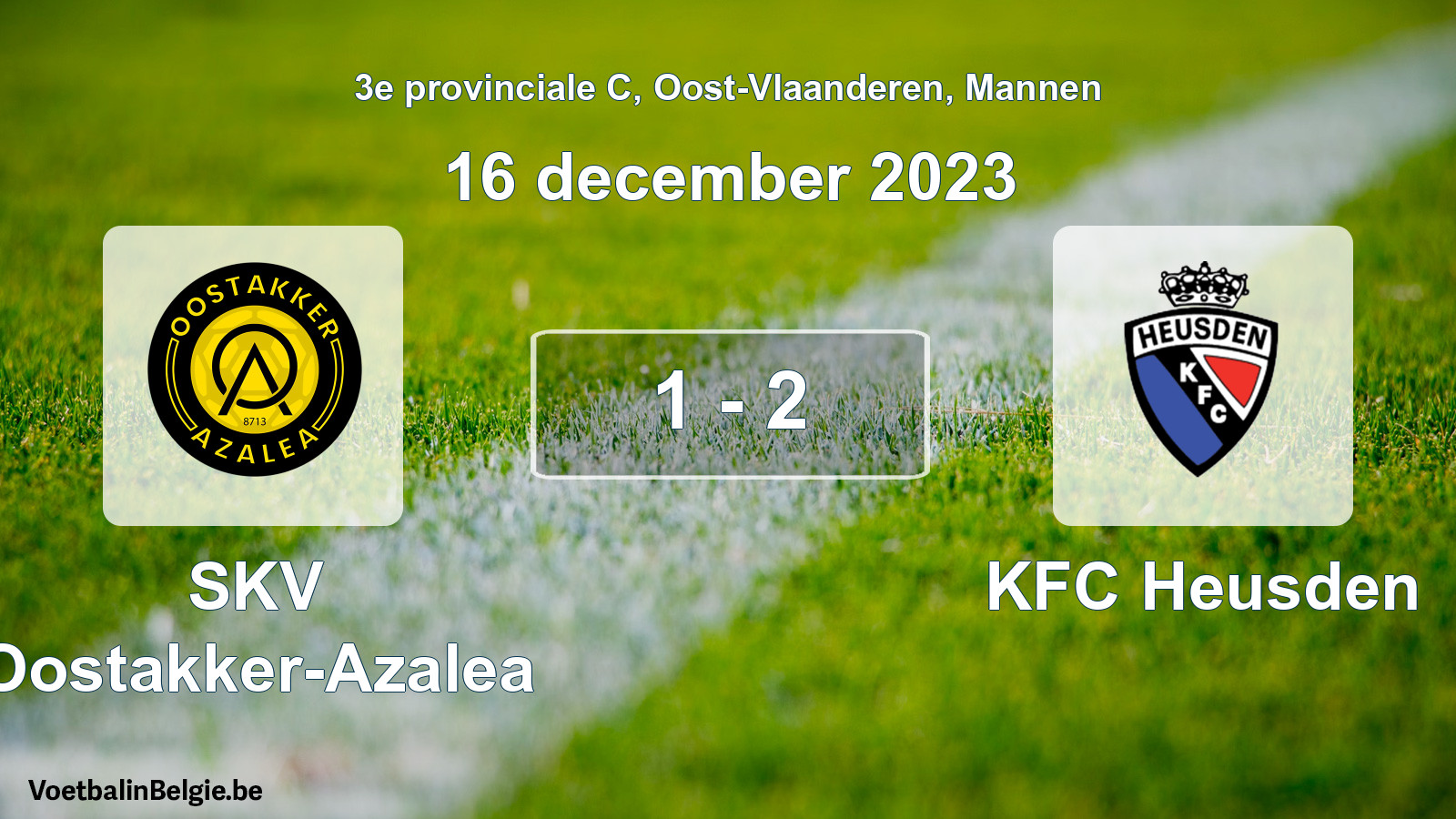 Gespeelde wedstrijd mannenvoetbal: SKV Oostakker-Azalea - KFC Heusden 1 - 2 (16 december 2023)