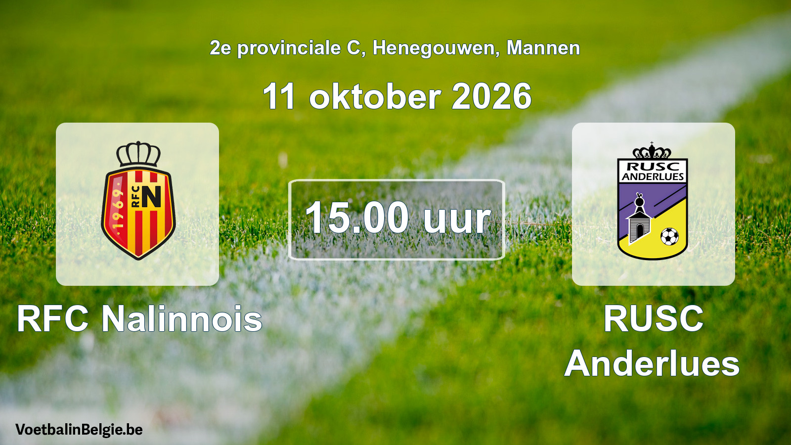 Geplande wedstrijd mannenvoetbal: RFC Nalinnois - RUSC Anderlues (11 oktober 2026)