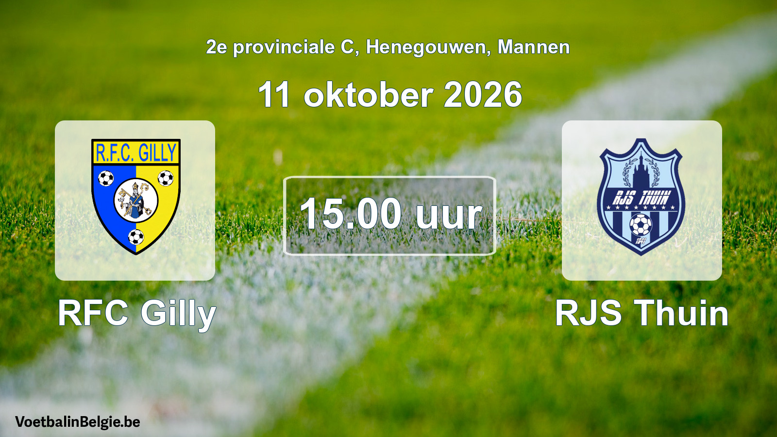Match prévu football hommes: RFC Gilly - RJS Thuin (11 octobre 2026)