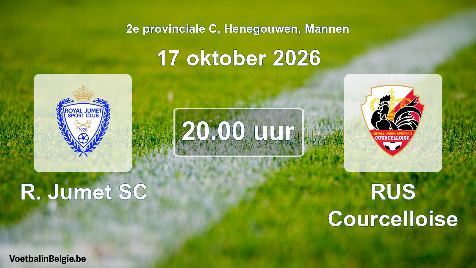 Geplande wedstrijd mannenvoetbal: R. Jumet SC - RUS Courcelloise (17 oktober 2026)