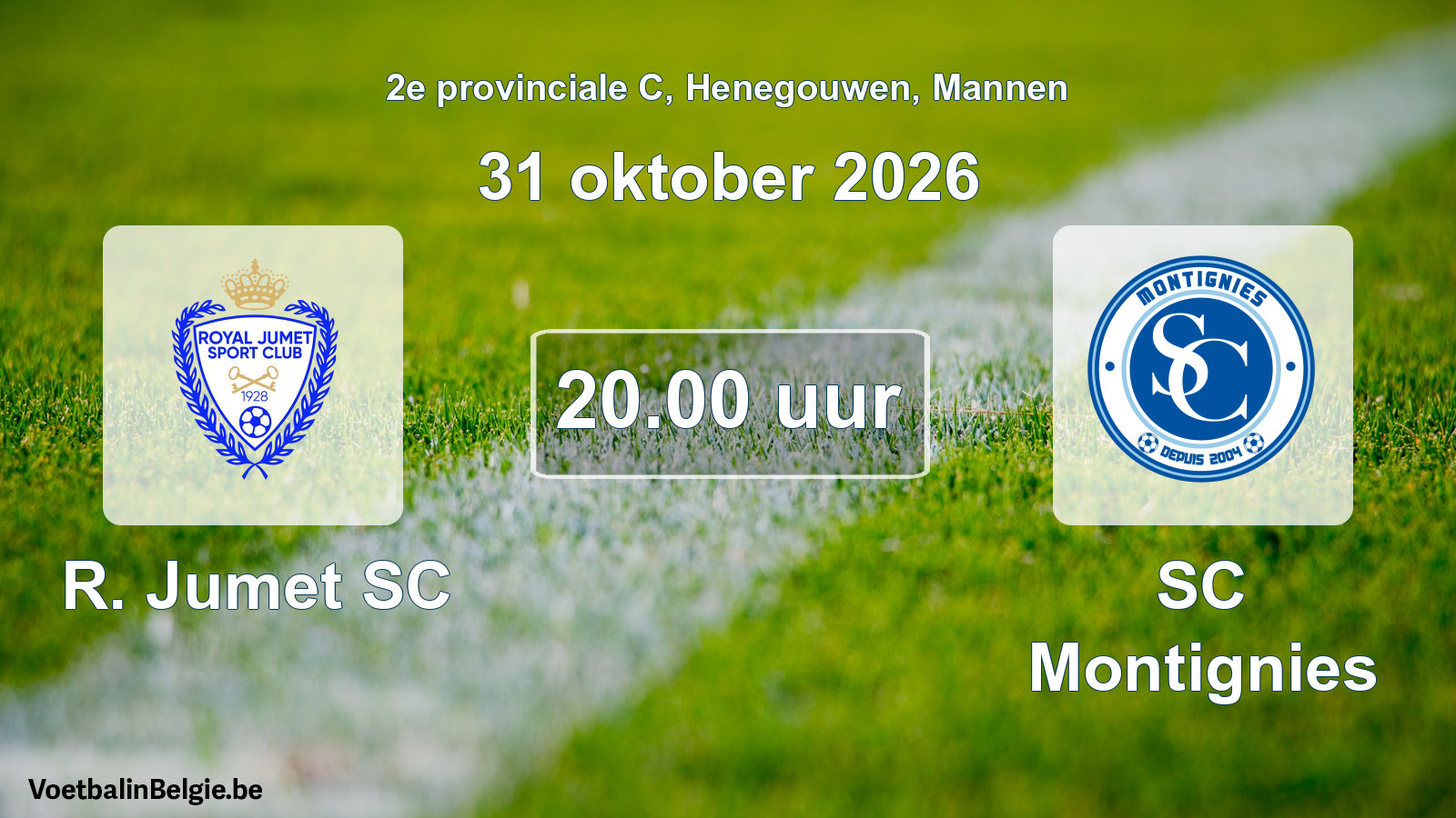 Match prévu football hommes: R. Jumet SC - SC Montignies (31 octobre 2026)