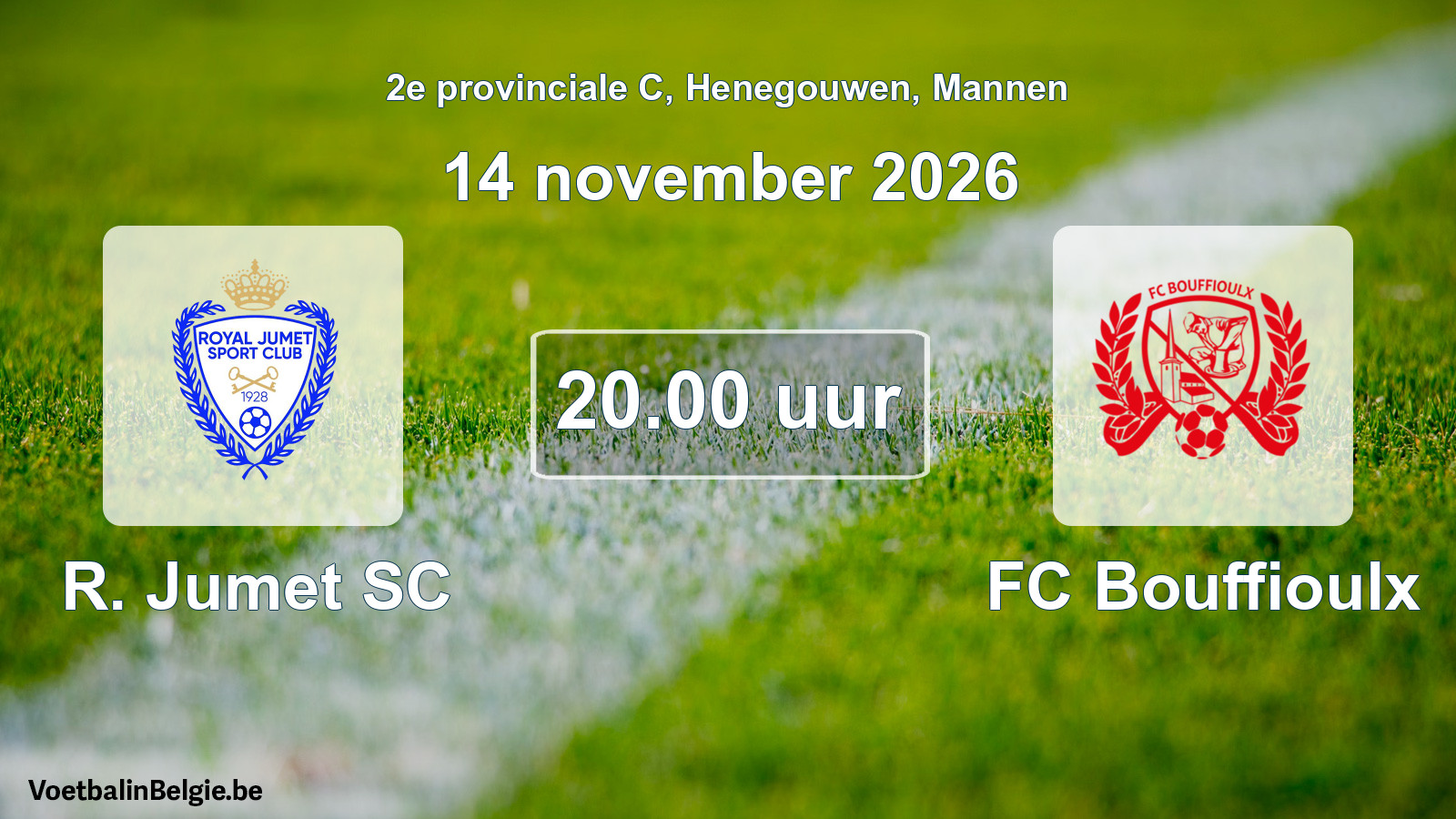 Geplande wedstrijd mannenvoetbal: R. Jumet SC - FC Bouffioulx (14 november 2026)