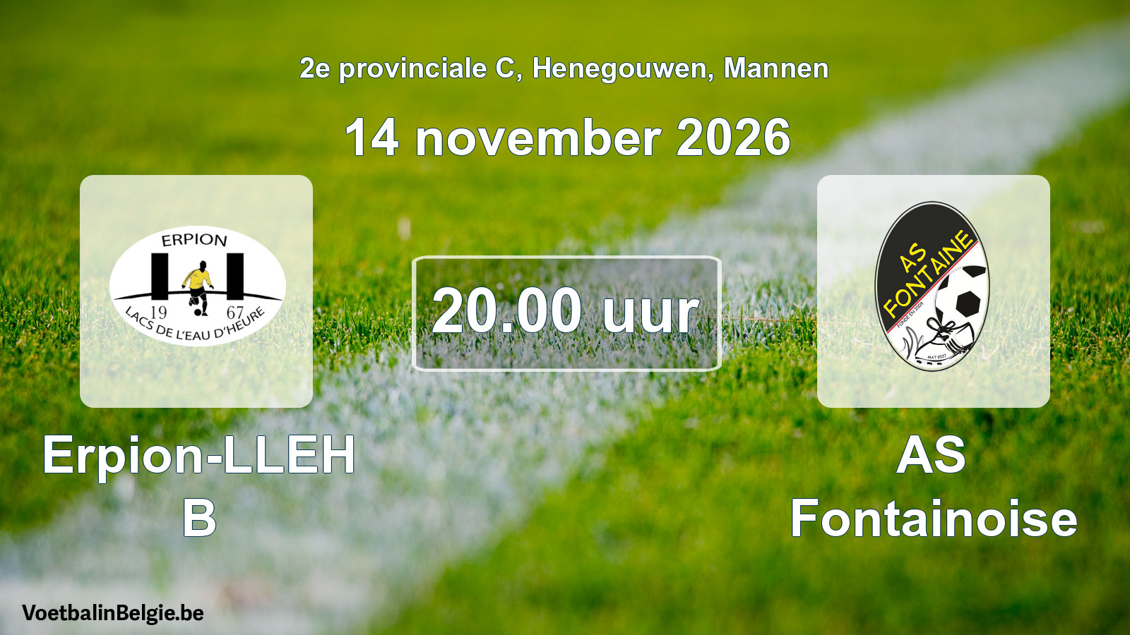 Match prévu football hommes: Erpion-LLEH B - AS Fontainoise (14 novembre 2026)