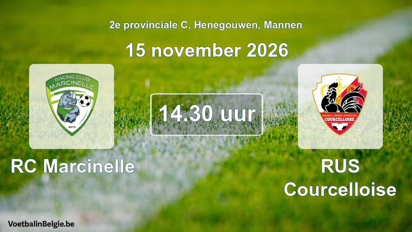 Geplande wedstrijd mannenvoetbal: RC Marcinelle - RUS Courcelloise (15 november 2026)