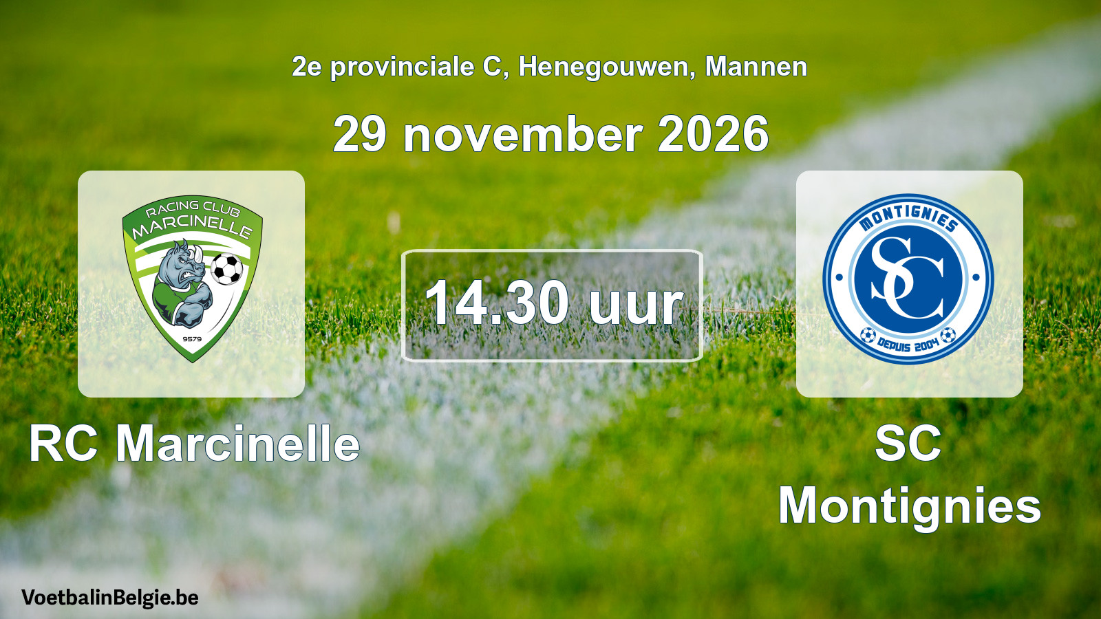Geplande wedstrijd mannenvoetbal: RC Marcinelle - SC Montignies (29 november 2026)