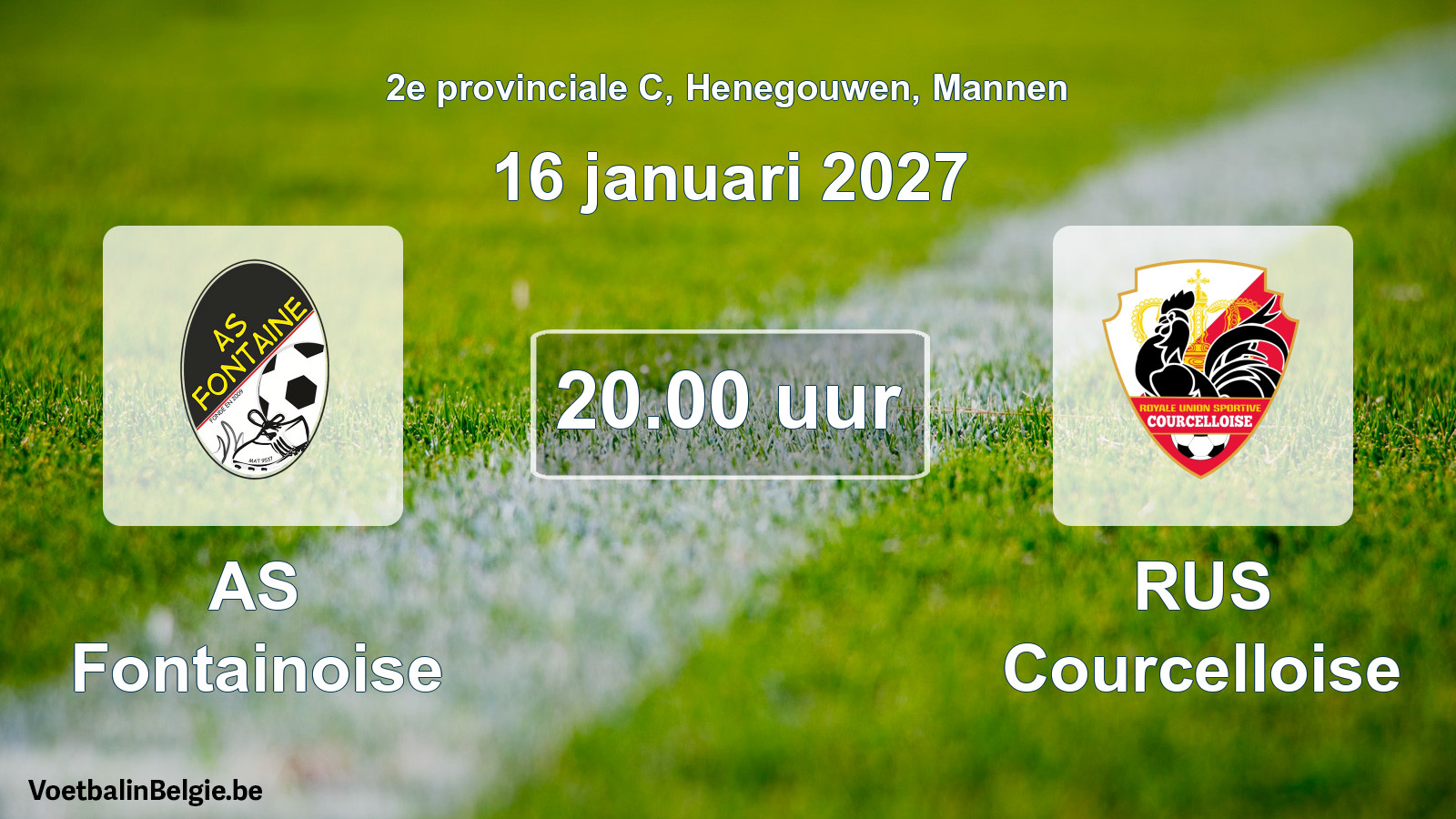 Geplande wedstrijd mannenvoetbal: AS Fontainoise - RUS Courcelloise (16 januari 2027)