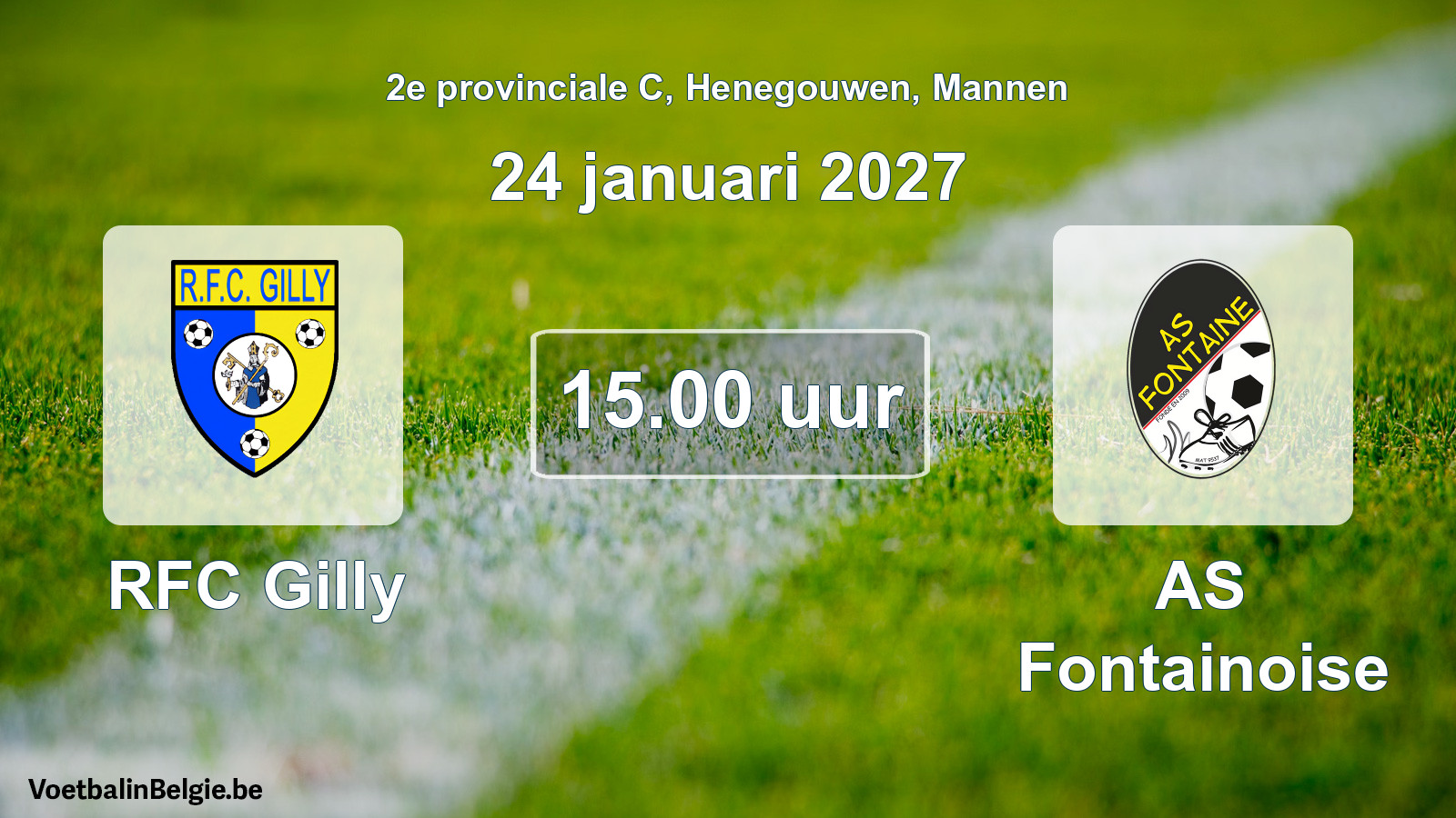 Geplande wedstrijd mannenvoetbal: RFC Gilly - AS Fontainoise (24 januari 2027)