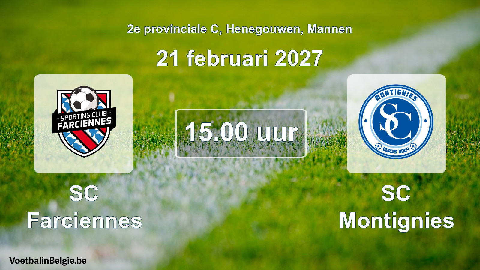 Geplande wedstrijd mannenvoetbal: SC Farciennes - SC Montignies (21 februari 2027)