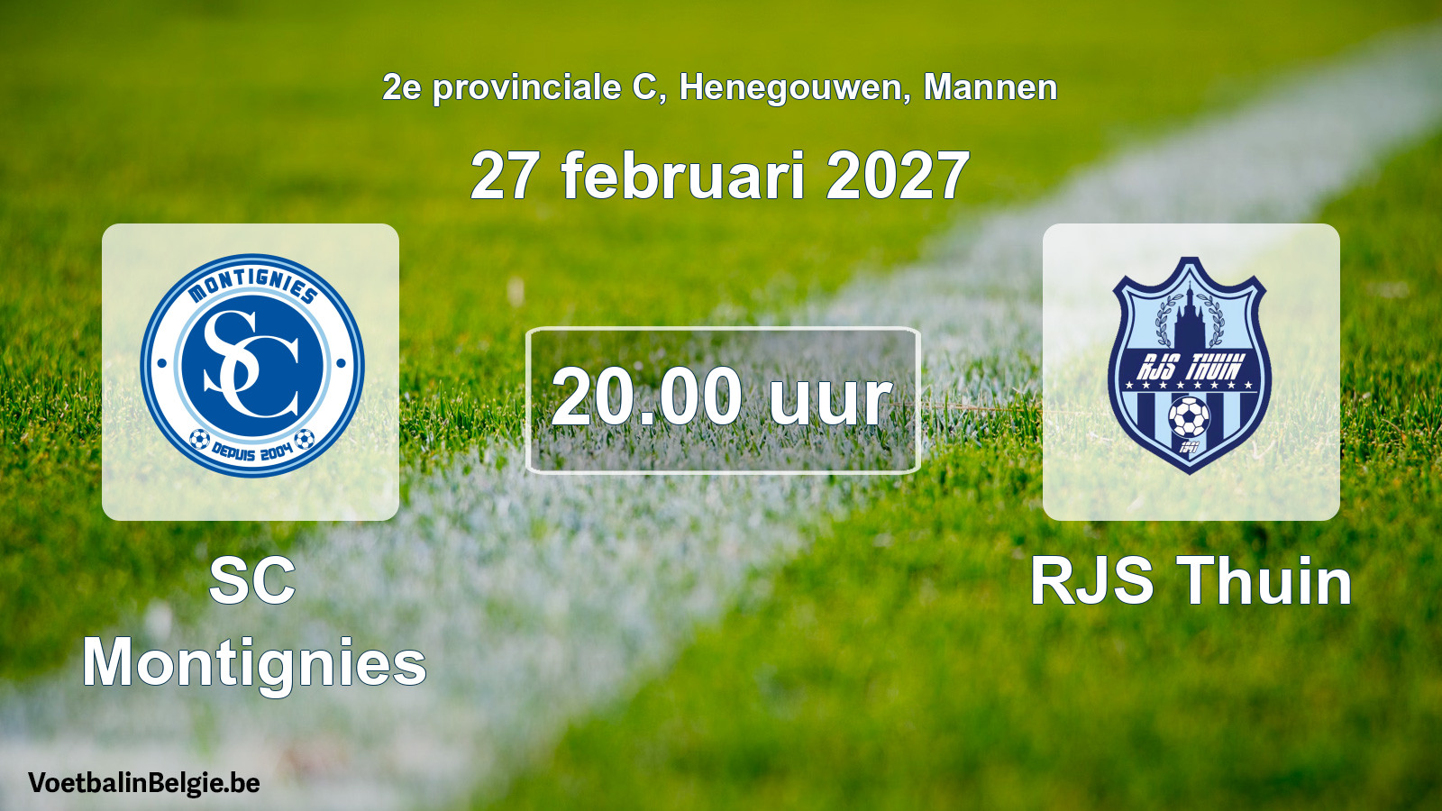 Geplande wedstrijd mannenvoetbal: SC Montignies - RJS Thuin (27 februari 2027)