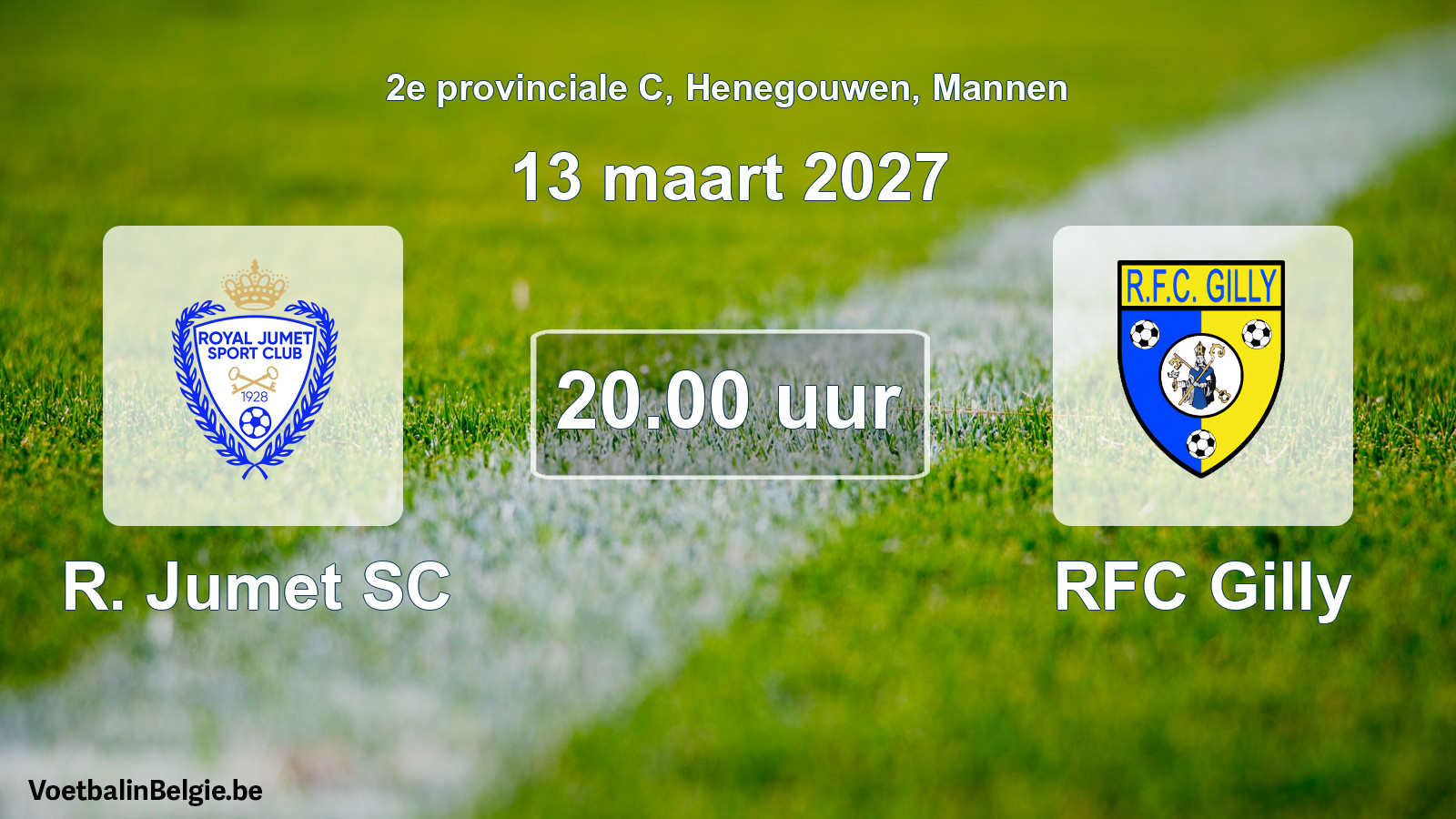 Match prévu football hommes: R. Jumet SC - RFC Gilly (13 mars 2027)