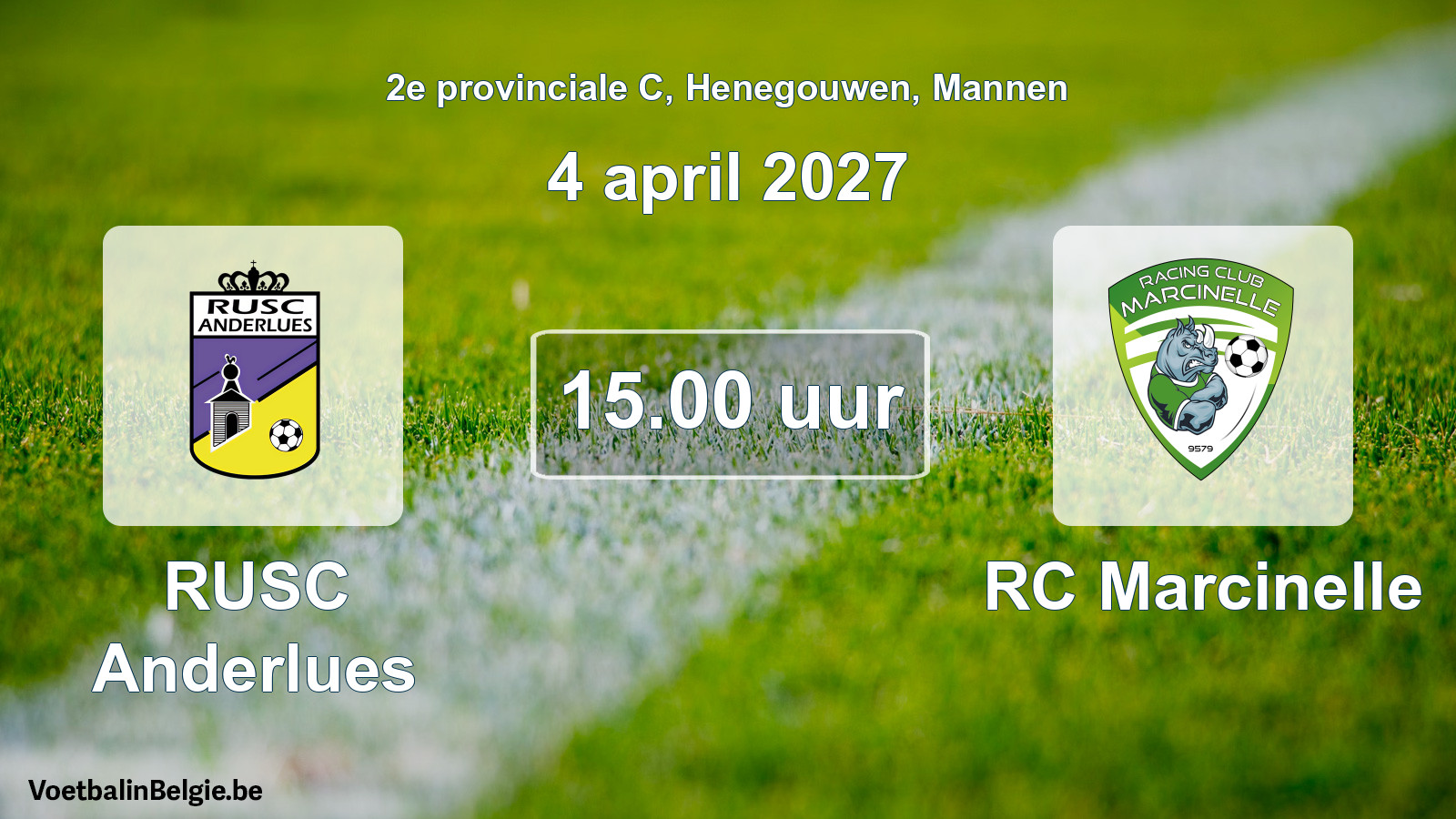 Geplande wedstrijd mannenvoetbal: RUSC Anderlues - RC Marcinelle (4 april 2027)