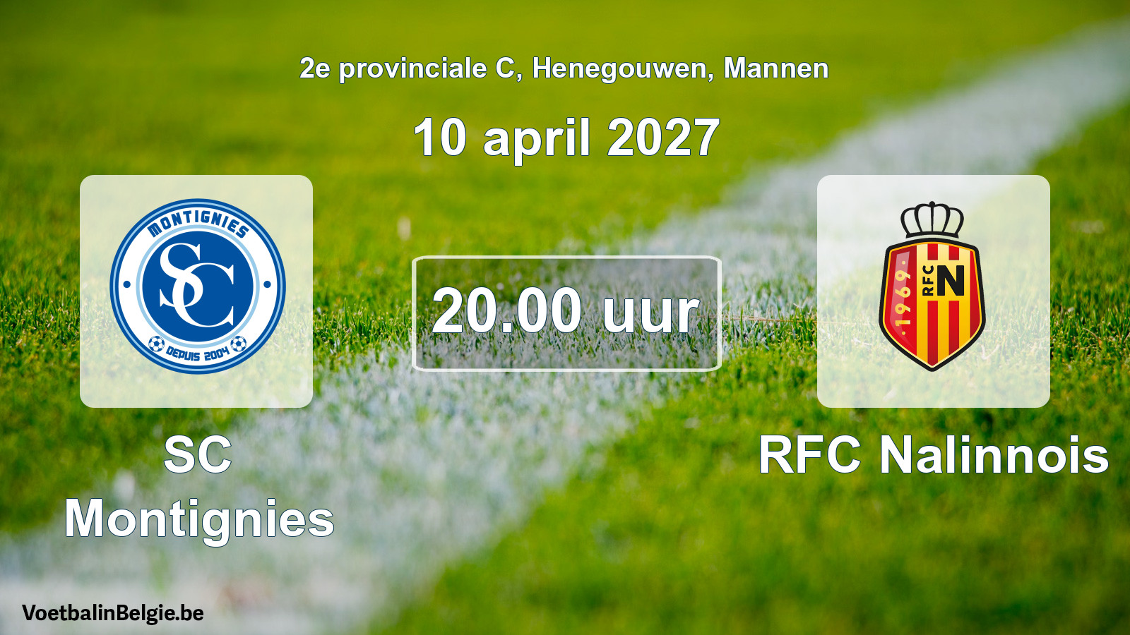 Geplande wedstrijd mannenvoetbal: SC Montignies - RFC Nalinnois (10 april 2027)
