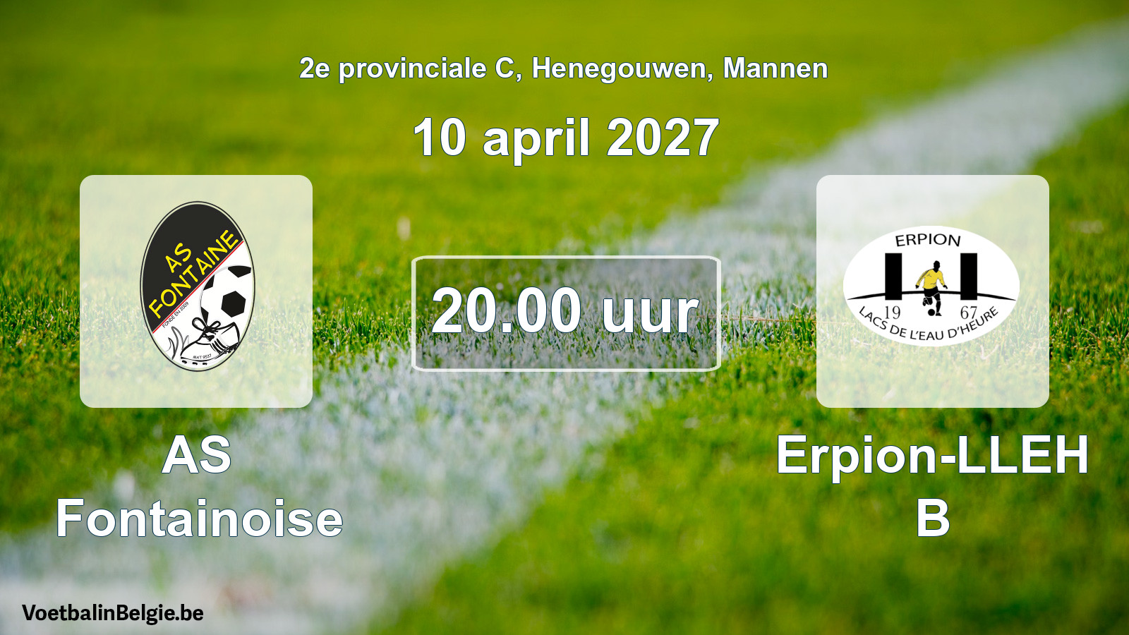 Geplande wedstrijd mannenvoetbal: AS Fontainoise - Erpion-LLEH B (10 april 2027)