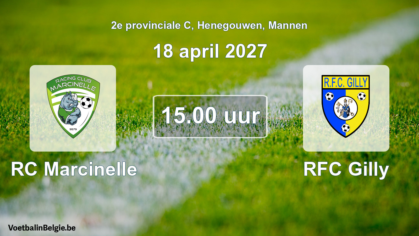 Match prévu football hommes: RC Marcinelle - RFC Gilly (18 avril 2027)