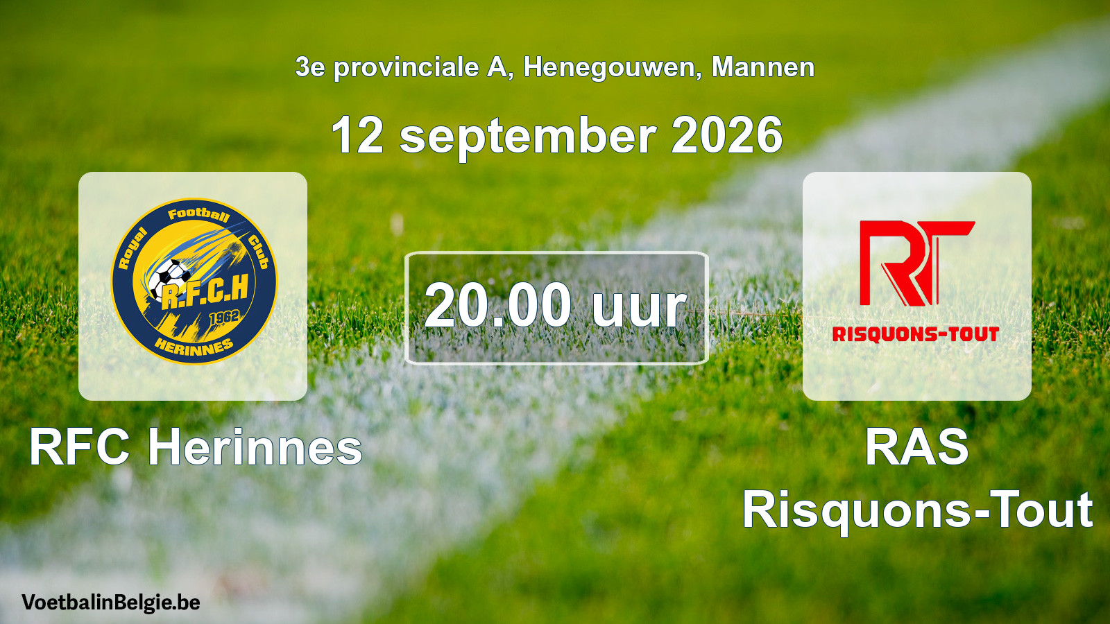 Geplande wedstrijd mannenvoetbal: RFC Herinnes - RAS Risquons-Tout (12 september 2026)