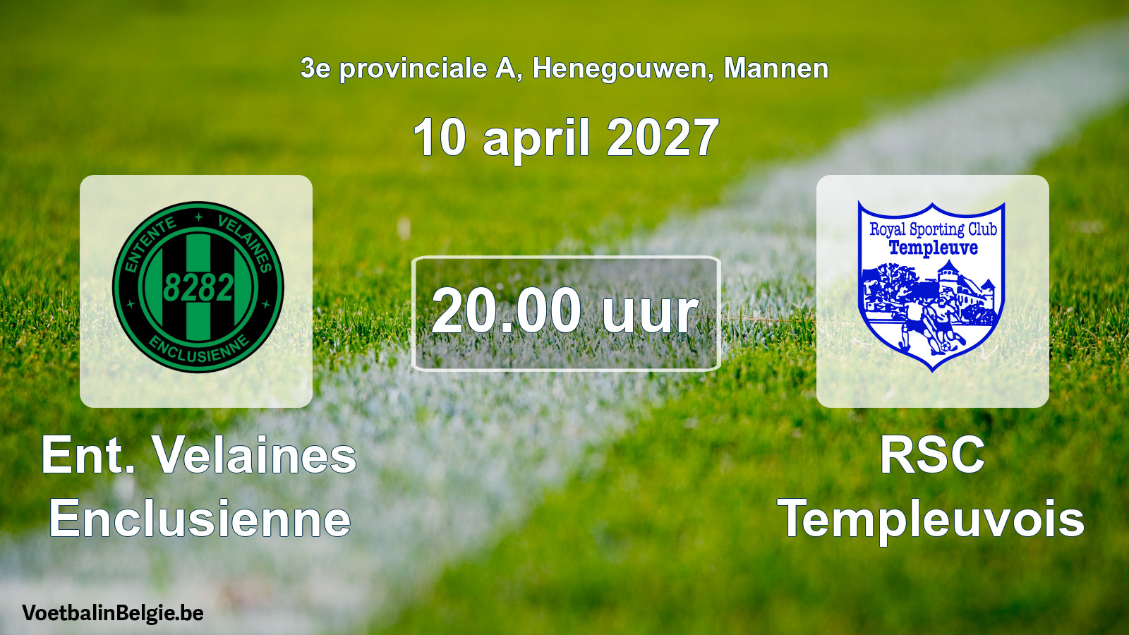 Geplande wedstrijd mannenvoetbal: Ent. Velaines Enclusienne - RSC Templeuvois (10 april 2027)