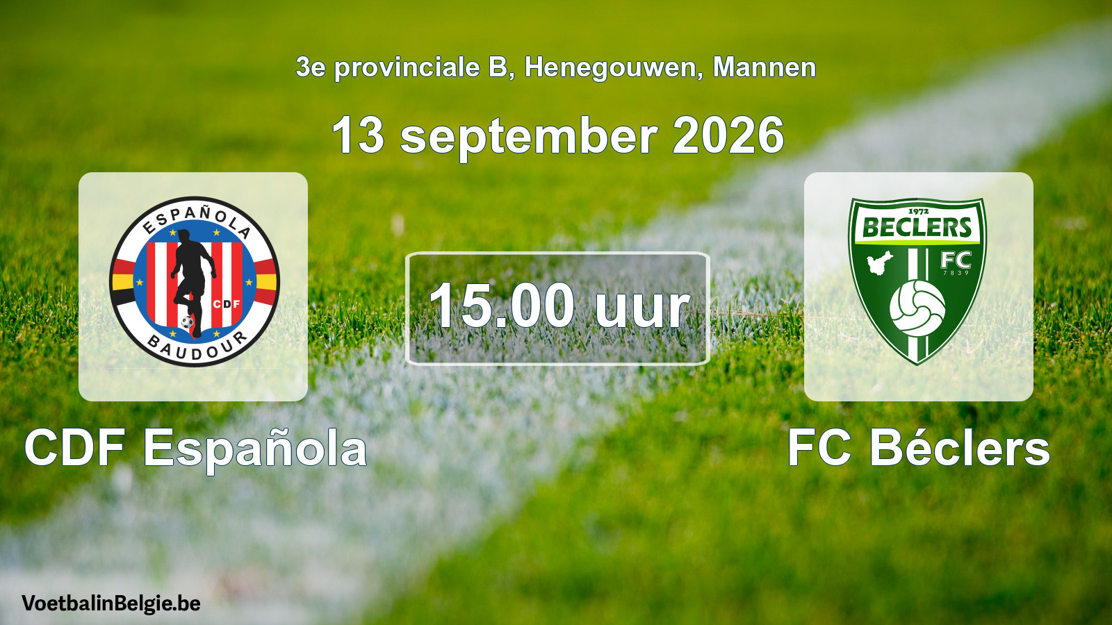Geplande wedstrijd mannenvoetbal: CDF Española - FC Béclers (13 september 2026)