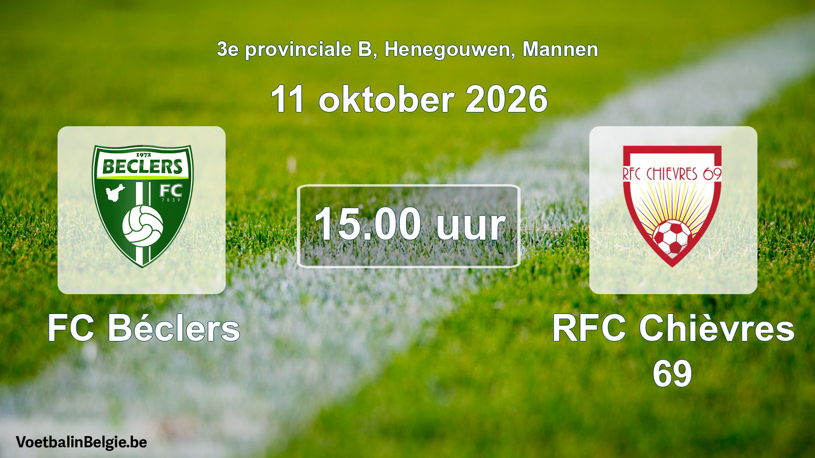 Geplande wedstrijd mannenvoetbal: FC Béclers - RFC Chièvres 69 (11 oktober 2026)