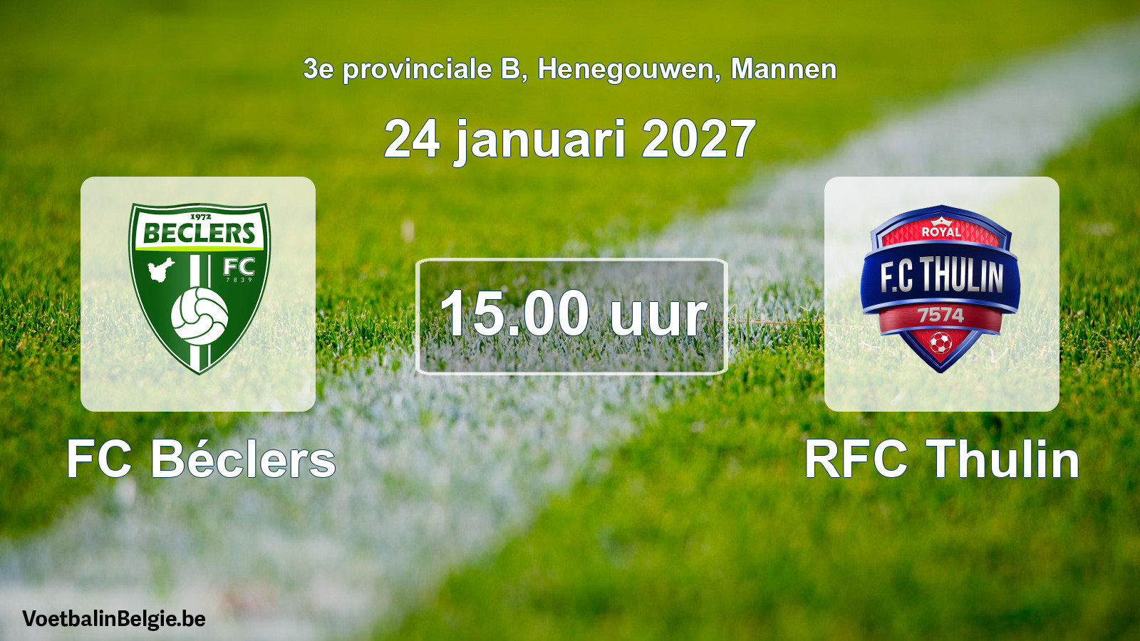 Geplande wedstrijd mannenvoetbal: FC Béclers - RFC Thulin (24 januari 2027)