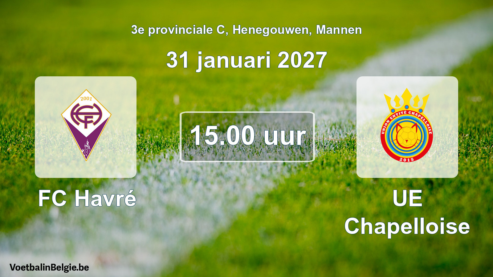 Geplande wedstrijd mannenvoetbal: FC Havré - UE Chapelloise (31 januari 2027)