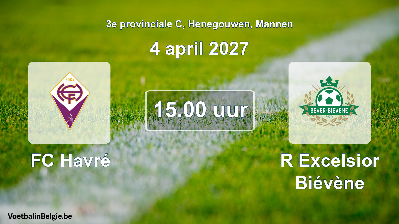 Geplande wedstrijd mannenvoetbal: FC Havré - R Excelsior Biévène (4 april 2027)